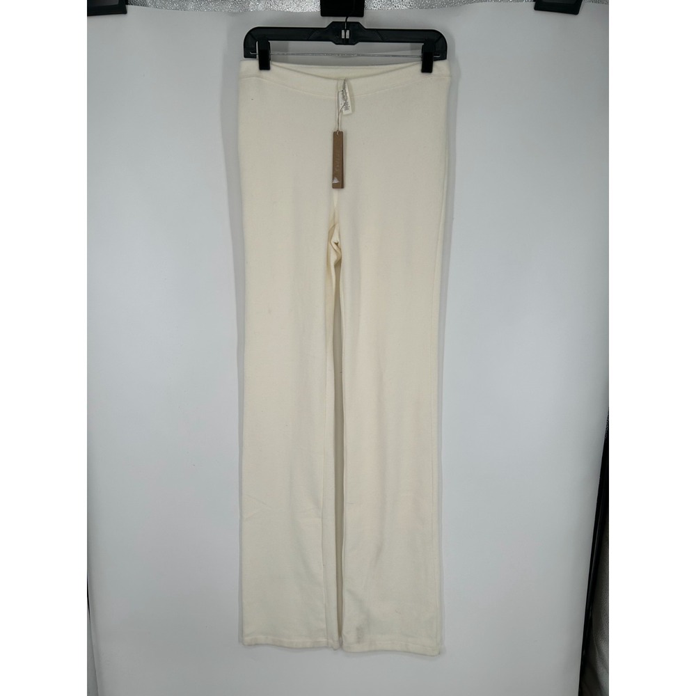 SKIMS Fleece Lounge Pants Womens Large Ecru Straight Leg Fit Cream Sweatpants